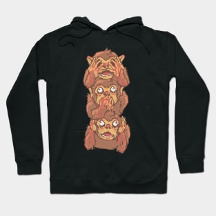 three monkeys joking Hoodie